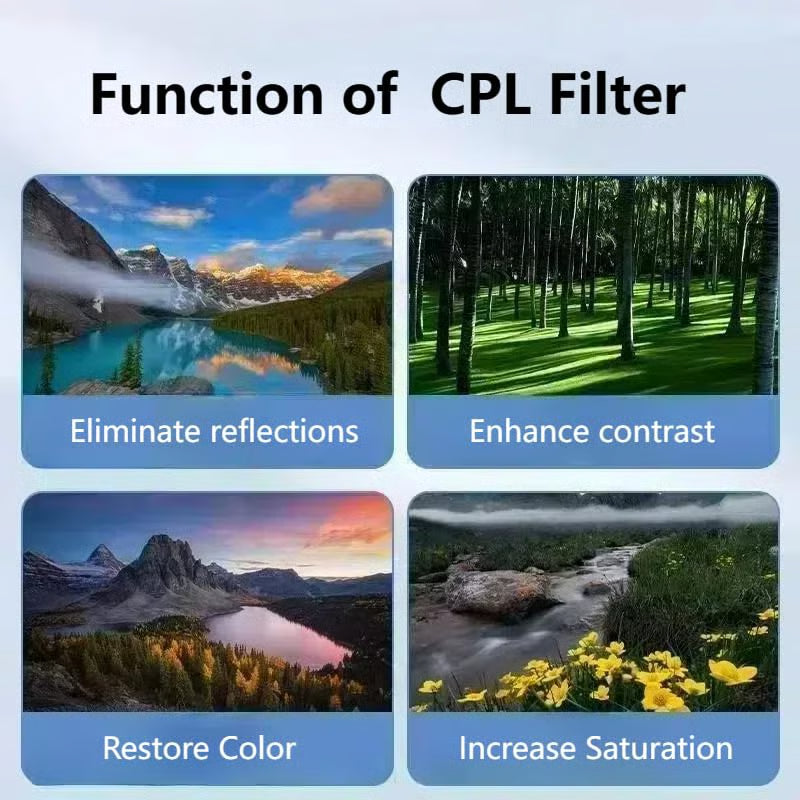 Phone Camera Polarizing Filter ~ Glare-free, vivid photos in every shot.