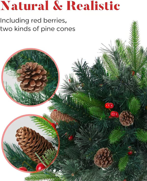 Mini Artificial Christmas Tree / Weatherproof sparkle for entryways and patios.