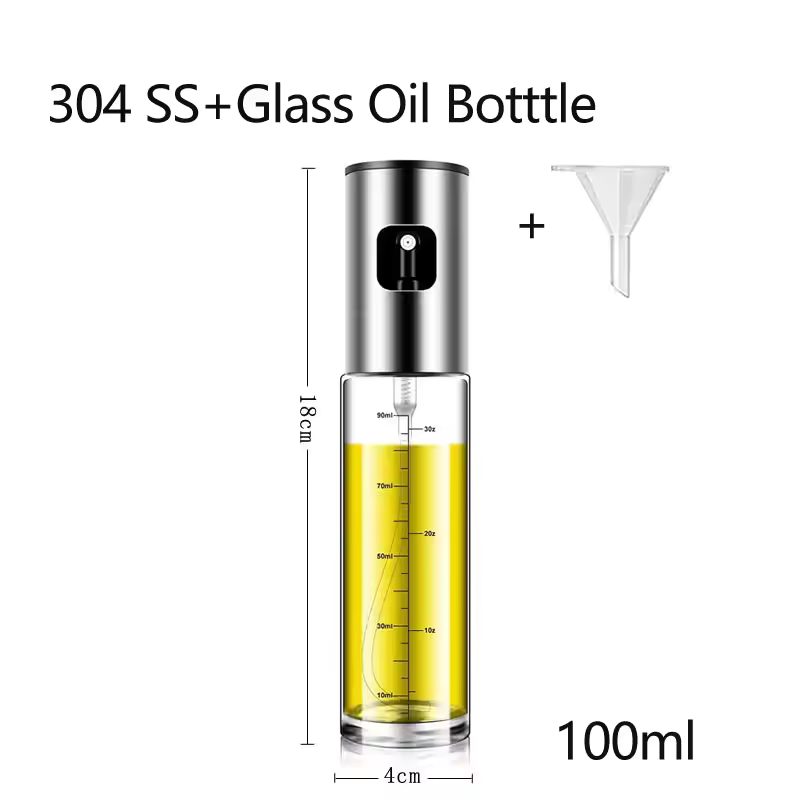 Glass Oil Spray Bottle ~ Precision Oil Control for Healthier Cooking-
