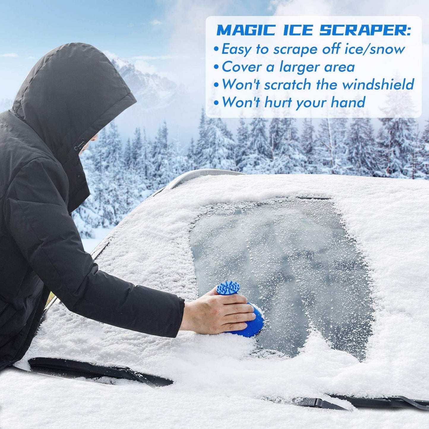 Magical Car Ice Scraper ~ Clear your windshield effortlessly for stress-free winter drives-