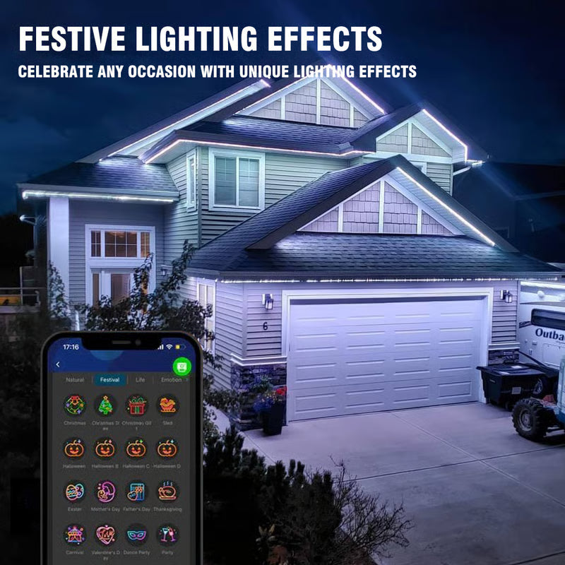 Smart Rainbow LED Outdoor Light ~ Bright, festive effects controlled from your phone.