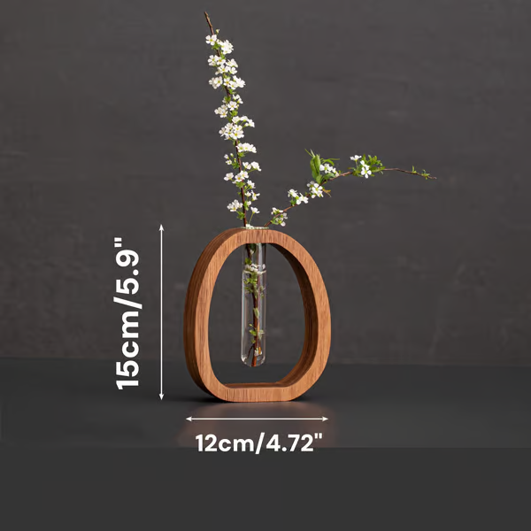 Solid Wood Glass Vase ~ Bring simplicity and nature indoors