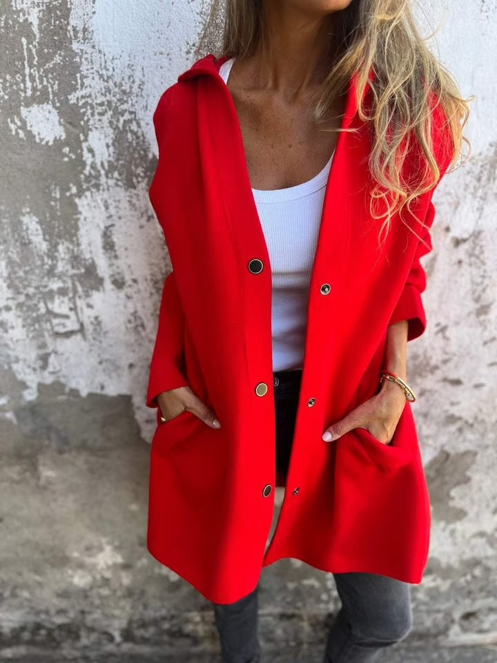 Casual Single Breasted Hooded Jacket ~ Throw-on style for breezy spring & autumn days`