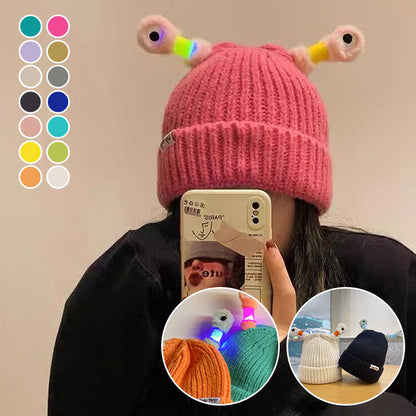 Glowing Little Monster Knit Hat ~ Light up every winter night with warmth and fun.
