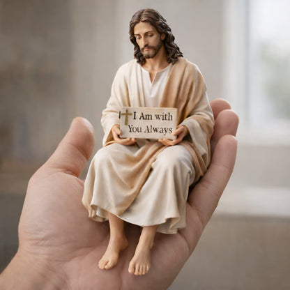 Hand-Painted Resin Jesus Figurine ~ A Daily Reminder You Are Never Alone!