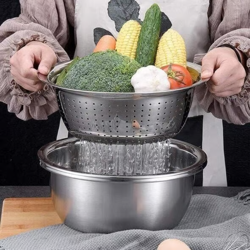 Multifunctional Stainless Steel Basin ~ Your All-in-One Kitchen Hero