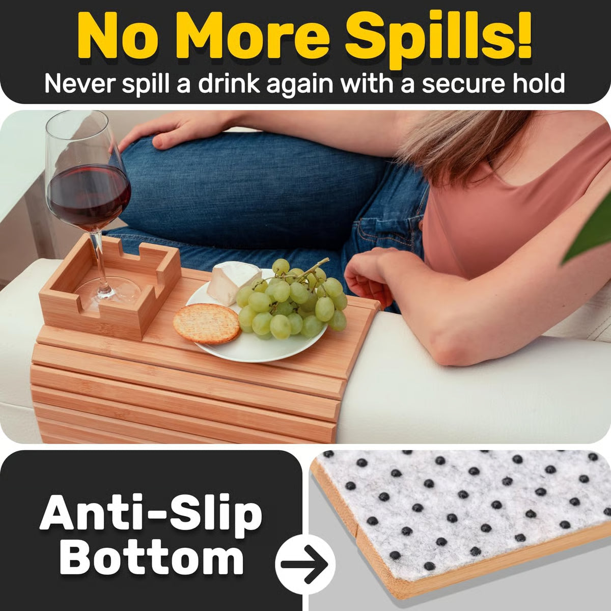 Wood Couch Cup Holder ~ Turn your armrest into the VIP lounge.