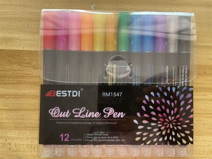Dual-line Highlighter Set ~ Metallic outlines for stunning designs in seconds
