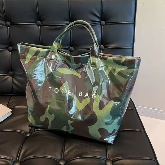 Letter Print Tote Bag ~ Designer-level style that carries your day with ease.