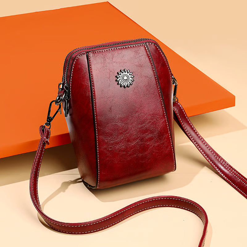 Soft Leather Mobile Phone Messenger Bag ~ Everyday luxury in a compact size.