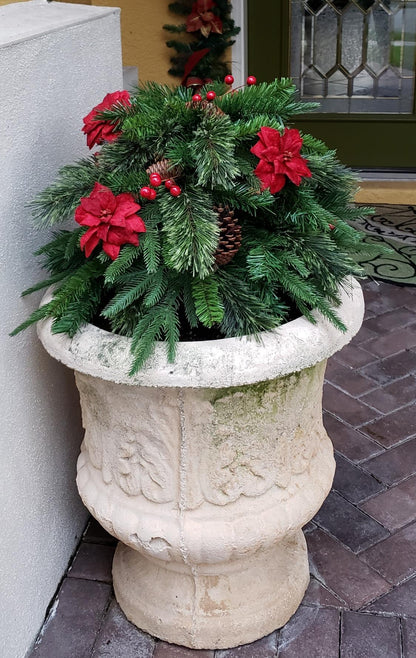 Mini Artificial Christmas Tree / Weatherproof sparkle for entryways and patios.