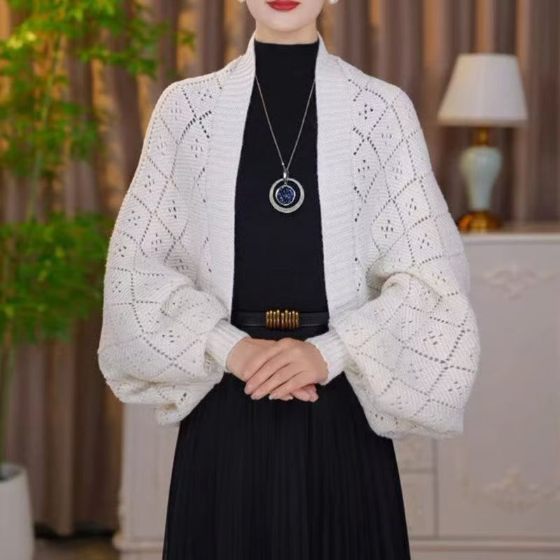 Fashion Hollow Out Knitted Shawl Coat ~ From casual to classy in seconds.