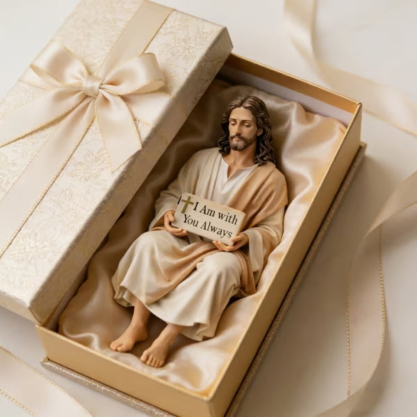 Hand-Painted Resin Jesus Figurine ~ A Daily Reminder You Are Never Alone!