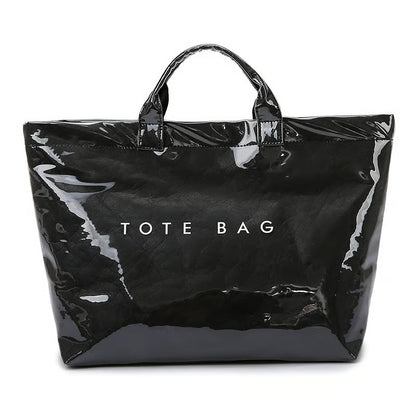 Letter Print Tote Bag ~ Designer-level style that carries your day with ease.