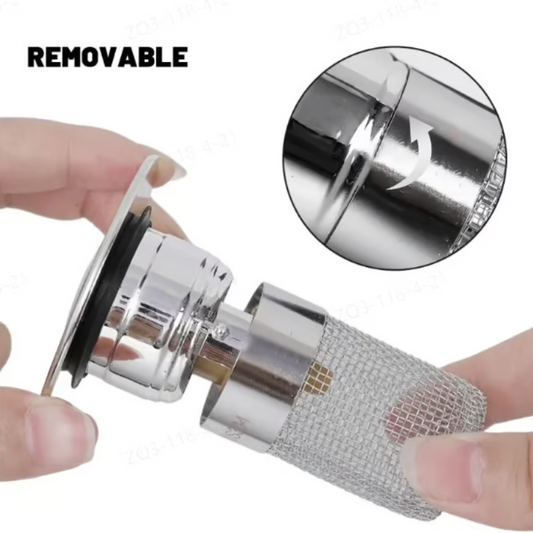 Sink Drain Strainer ~ Effortless Switch between Draining and Sealing in a Snap