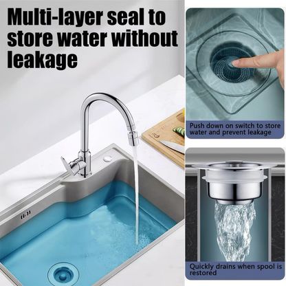 3-in-1 Stainless Steel Sink Drain Strainer ~ Prevent Clogs, Stop Odors & Keep Water Flowing Smoothly