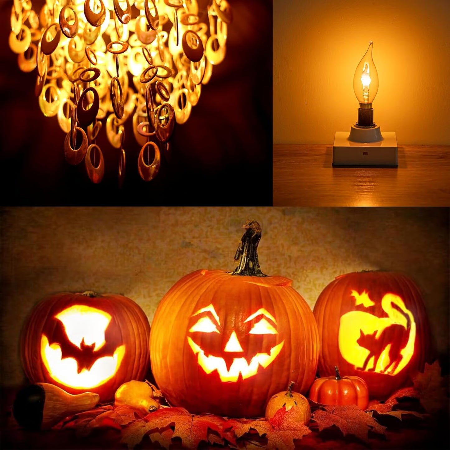 Flickering Flame Light Bulbs ~ Year-round warm flicker for indoor or outdoor spaces.