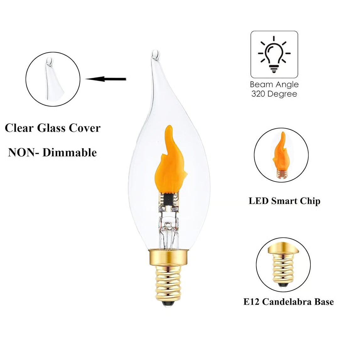 Flickering Flame Light Bulbs ~ Year-round warm flicker for indoor or outdoor spaces.