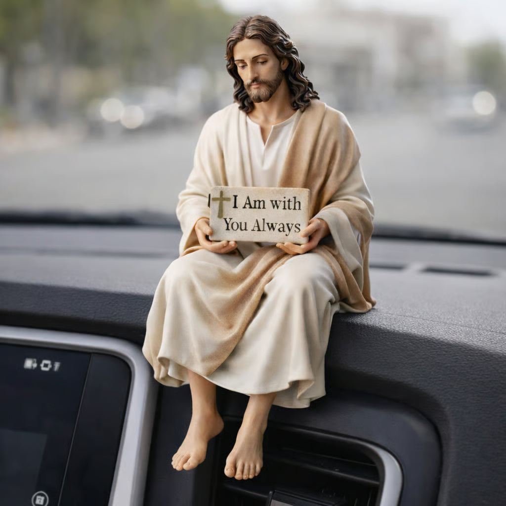 Hand-Painted Resin Jesus Figurine ~ A Daily Reminder You Are Never Alone!