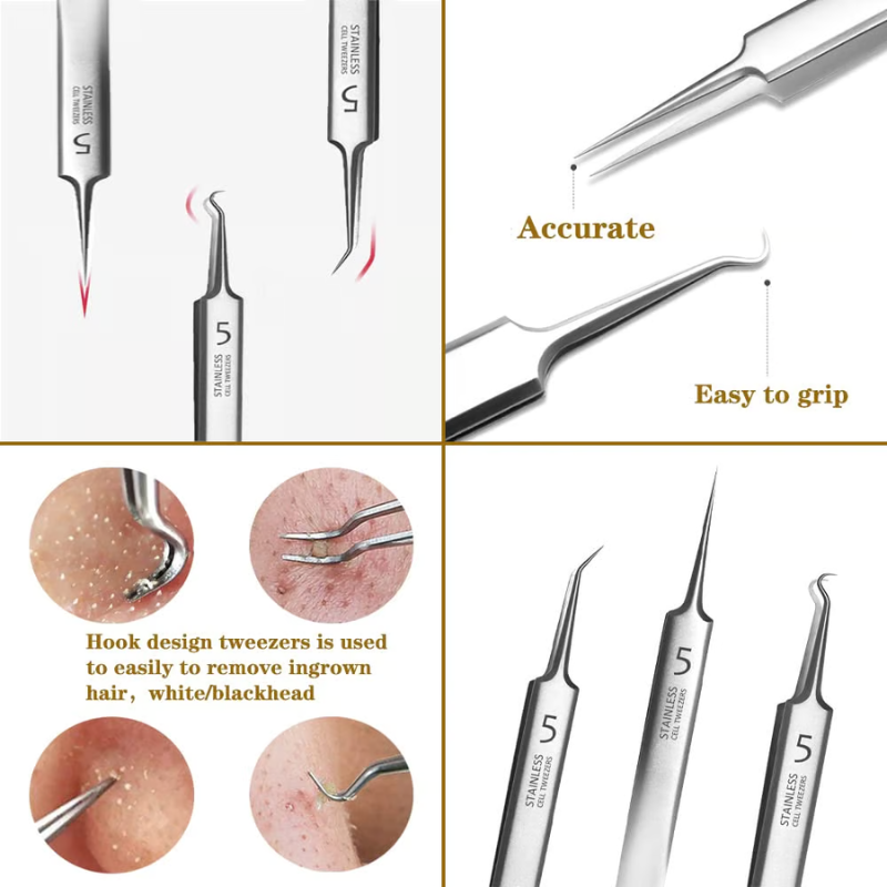 Professional Blackhead Remover Tweezers ~ Extract with control, clarity, and care