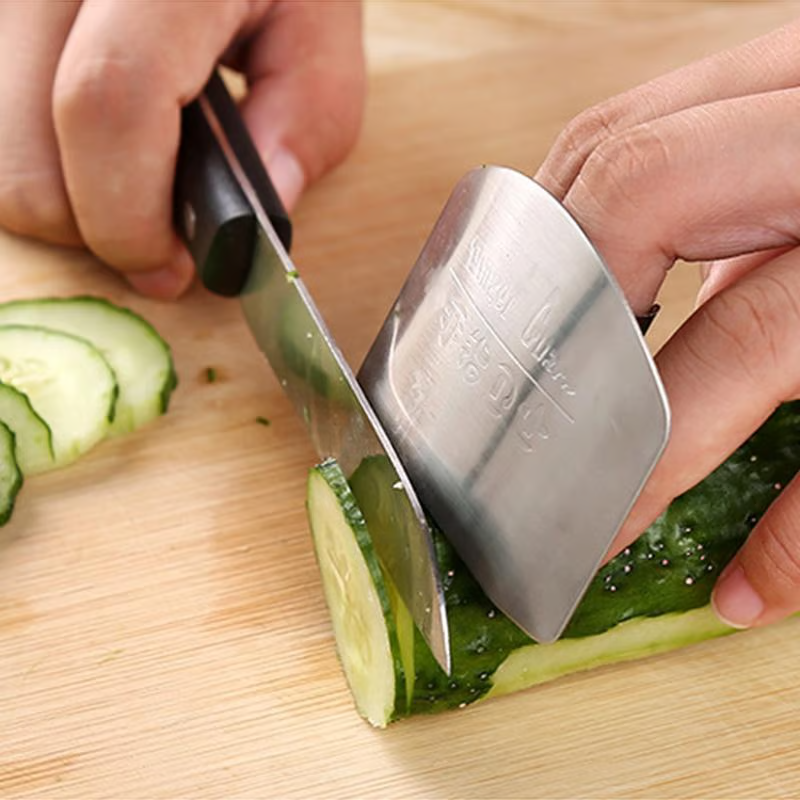 Stainless Steel Finger Guard ~ Slice safely and prep like a pro.