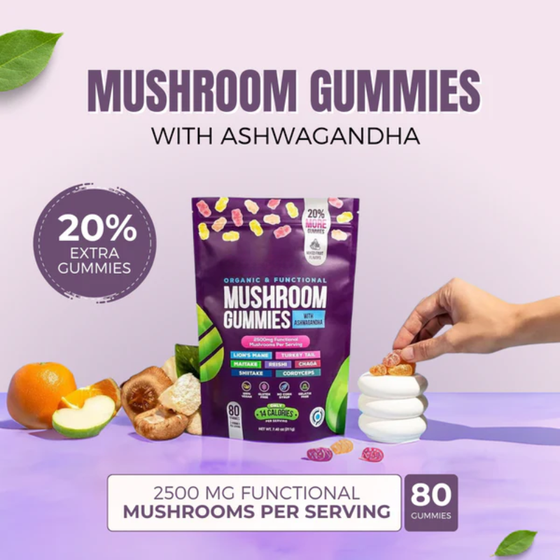 Mushroom Gummies ~ Support memory, immunity & mental performance
