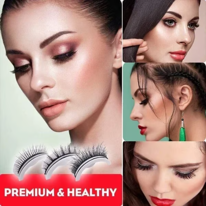 Reusable Self Adhesive Eyelashes (3 Pack) ~ Instant lash lift without glue or mess.