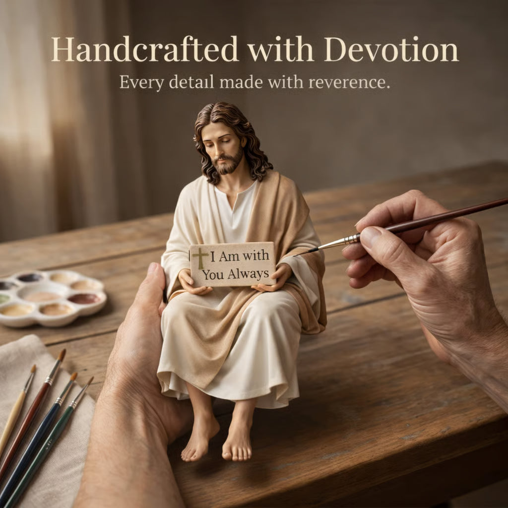 Hand-Painted Resin Jesus Figurine ~ A Daily Reminder You Are Never Alone!