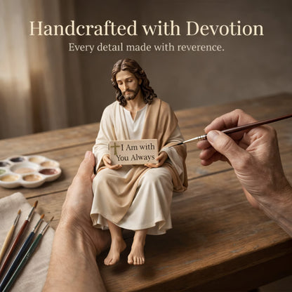 Hand-Painted Resin Jesus Figurine ~ A Daily Reminder You Are Never Alone!