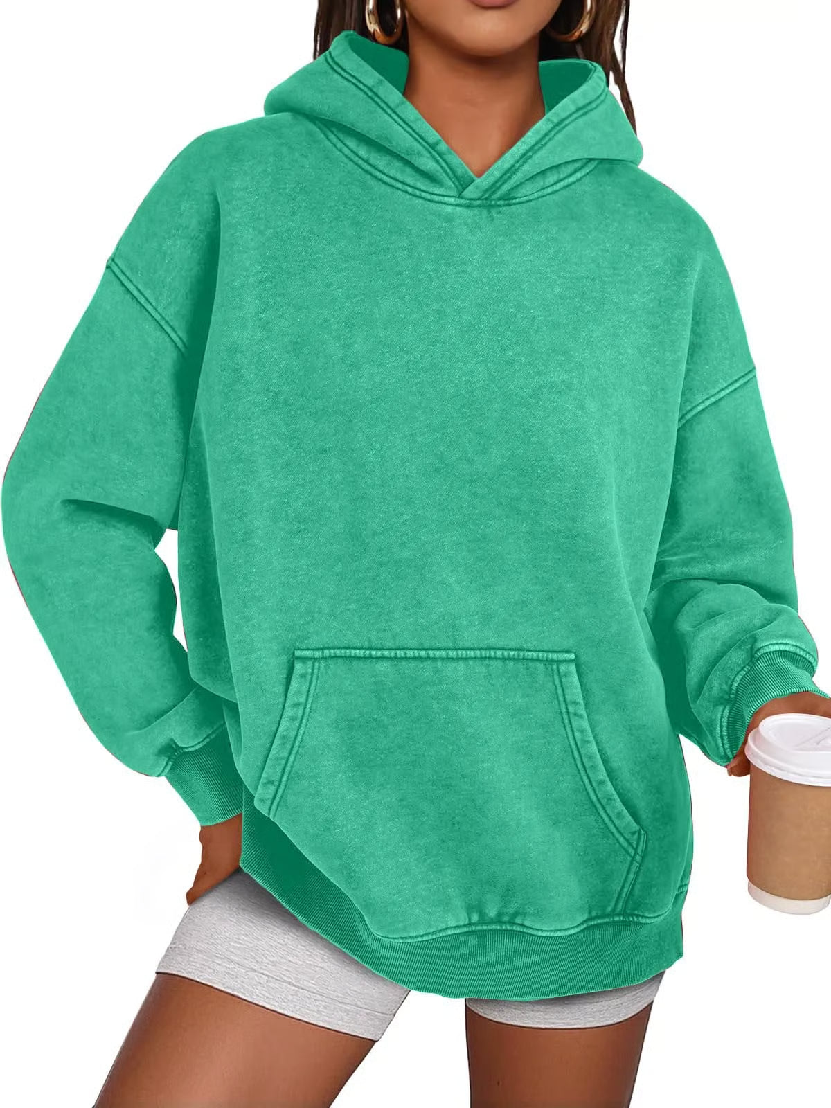 Unisex Casual Oversized Acid Wash Hoodie ~ Laid-back style with all-day comfort.