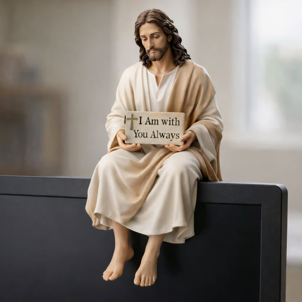 Hand-Painted Resin Jesus Figurine ~ A Daily Reminder You Are Never Alone!