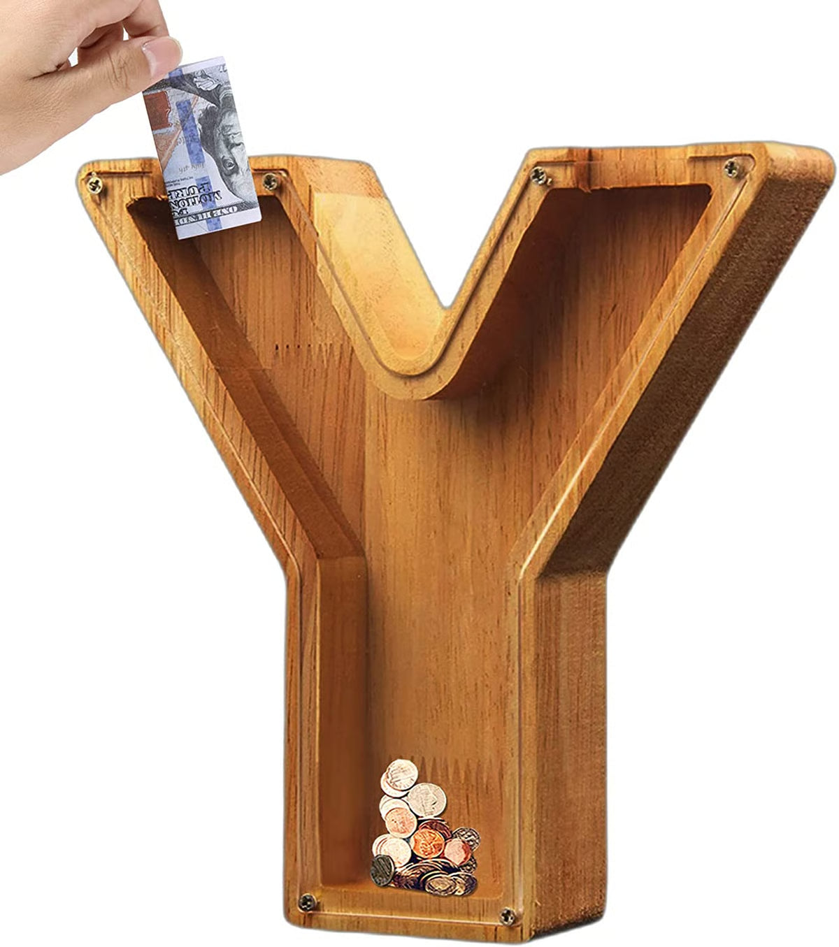 Wooden Letter Piggy Bank ~ Turn everyday coins into lasting memories.