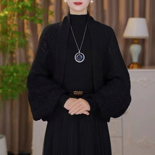 Fashion Hollow Out Knitted Shawl Coat ~ From casual to classy in seconds.