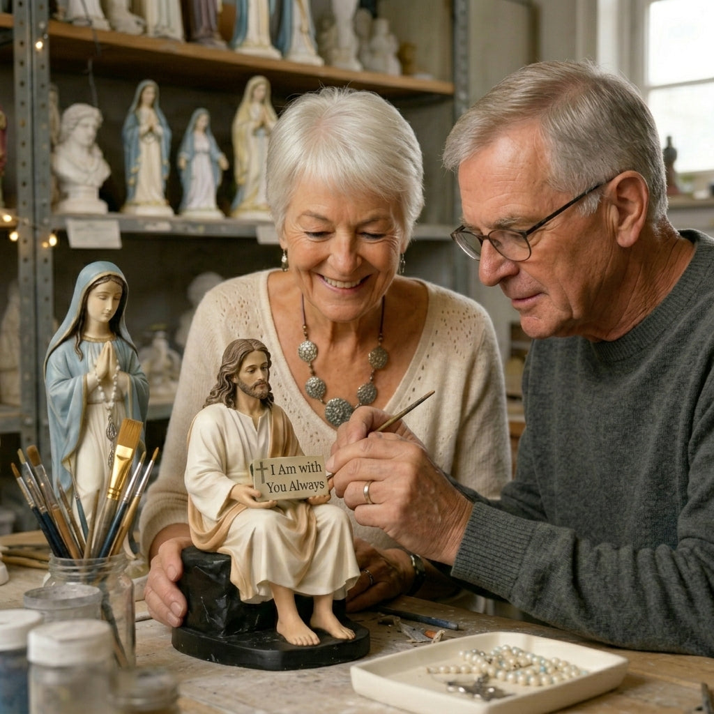 Hand-Painted Resin Jesus Figurine ~ A Daily Reminder You Are Never Alone!