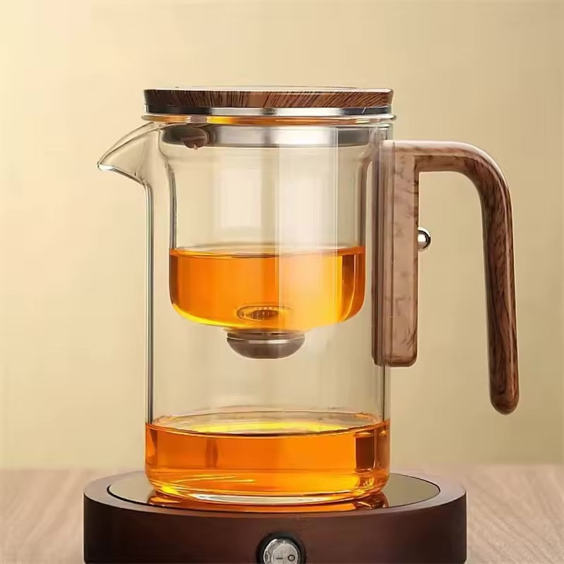 Magnetic Switch Glass Tea Pot ~ Smooth, Leaf-Free Tea in Seconds-