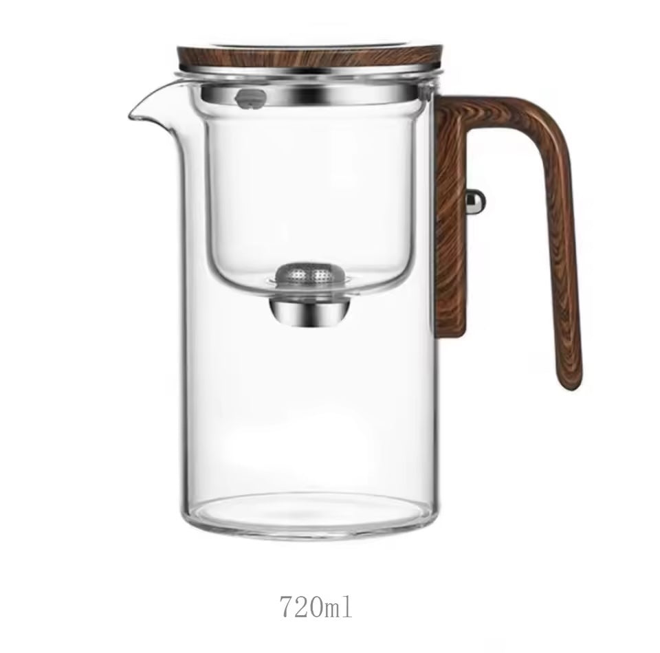 Magnetic Switch Glass Tea Pot ~ Smooth, Leaf-Free Tea in Seconds-