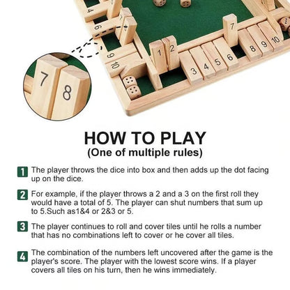 Shut The Box Board Game ~ Old-school bar classic turned family favorite.