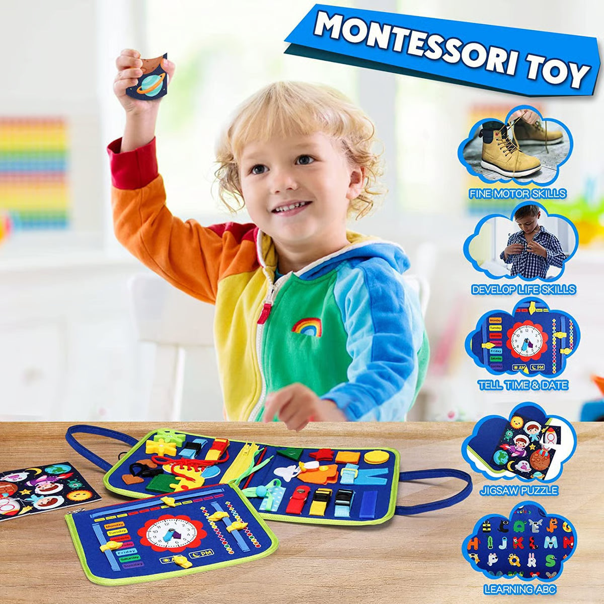 Felt Learning Board Busy Board ~ Hands-on learning fun for curious little minds.