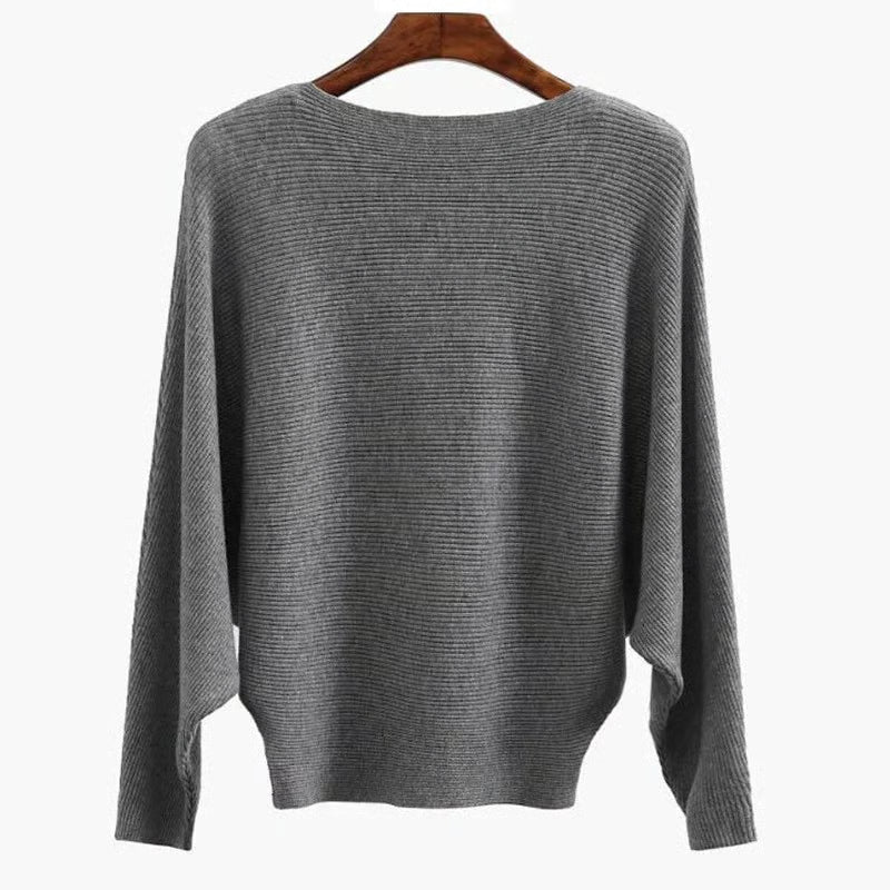 Boat Neck Bat Sleeve Knitted Sweater ~Flowy, flattering, and irresistibly soft.