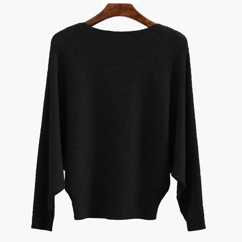 Boat Neck Bat Sleeve Knitted Sweater ~Flowy, flattering, and irresistibly soft.