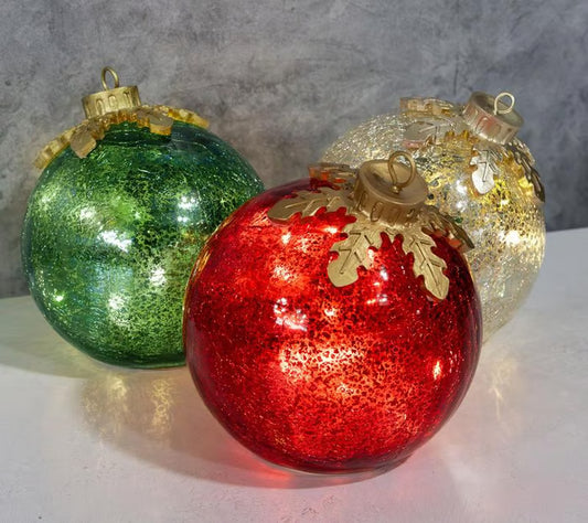 Glass Tabletop Christmas Ornaments (3ct) ~ Instantly elevate your holiday décor.