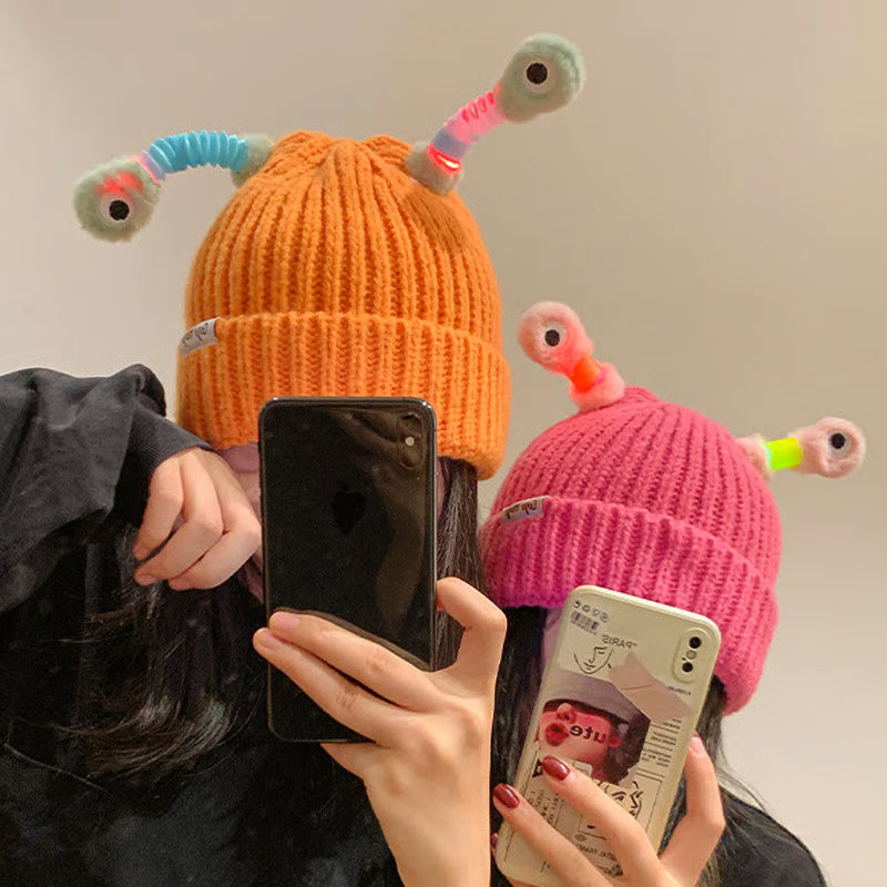 Glowing Little Monster Knit Hat ~ Light up every winter night with warmth and fun.
