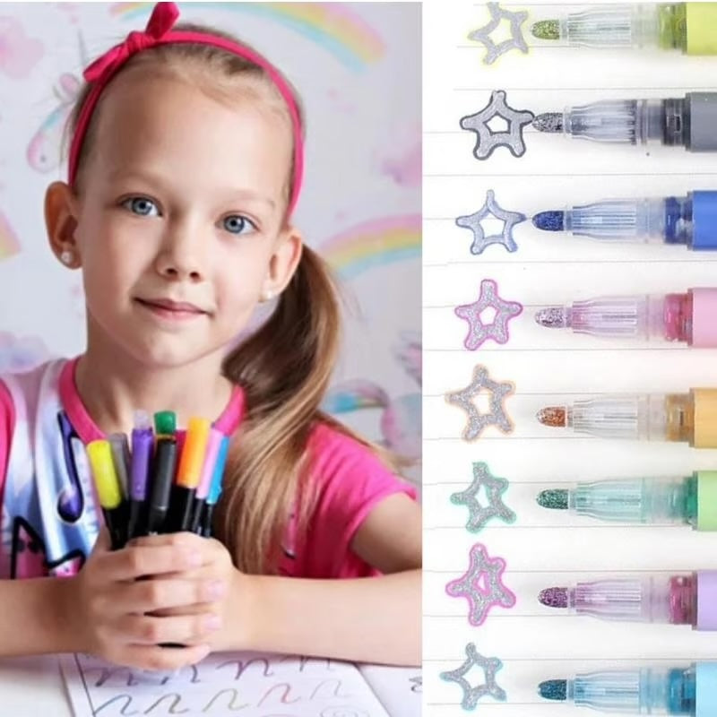 Dual-line Highlighter Set ~ Metallic outlines for stunning designs in seconds