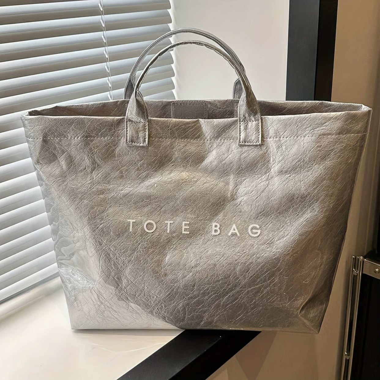 Letter Print Tote Bag ~ Designer-level style that carries your day with ease.