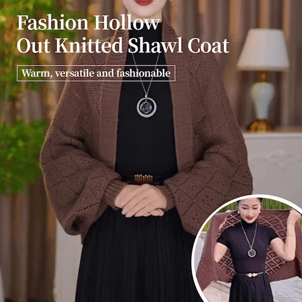 Fashion Hollow Out Knitted Shawl Coat ~ From casual to classy in seconds.