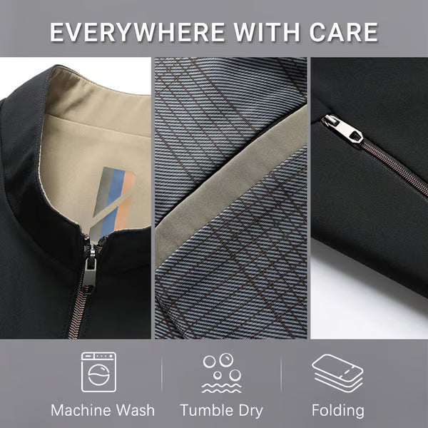 Men's Standing Collar Zipper Jacket ~ Outdress everyone without even trying.