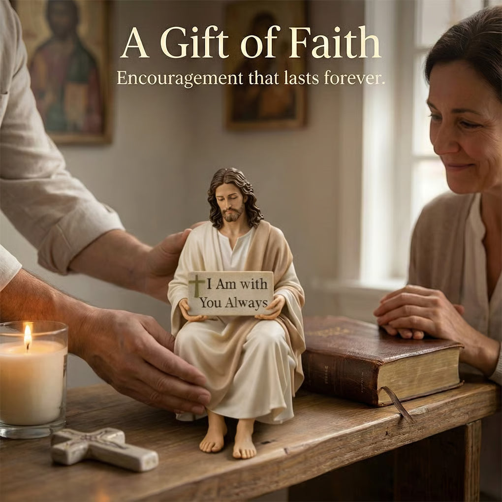 Hand-Painted Resin Jesus Figurine ~ A Daily Reminder You Are Never Alone!