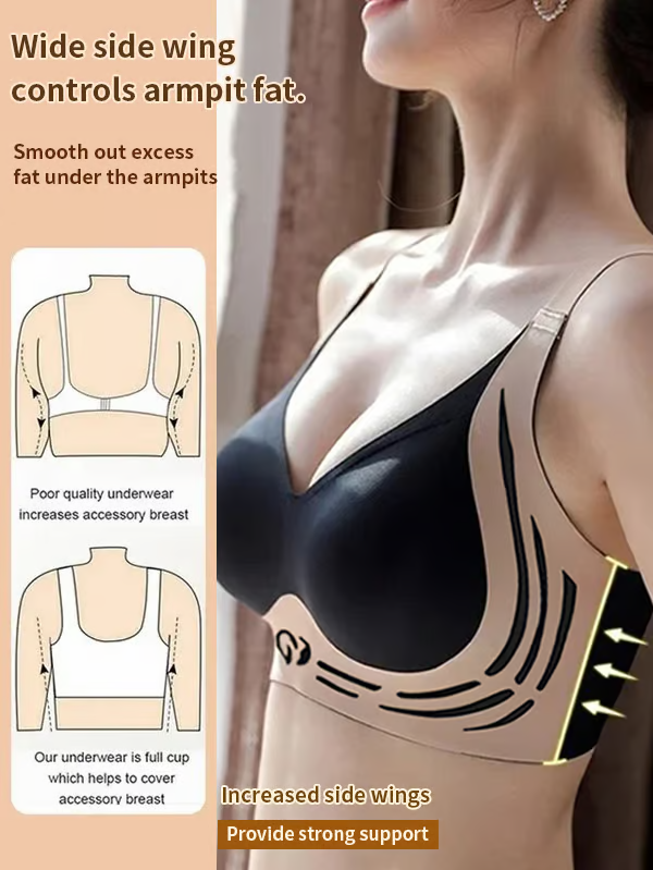 Super Gather Bra ~ Wire-free lift and shaping for all-day comfort.