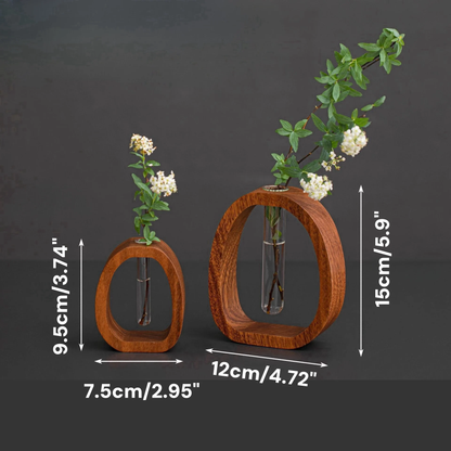 Solid Wood Glass Vase ~ Bring simplicity and nature indoors
