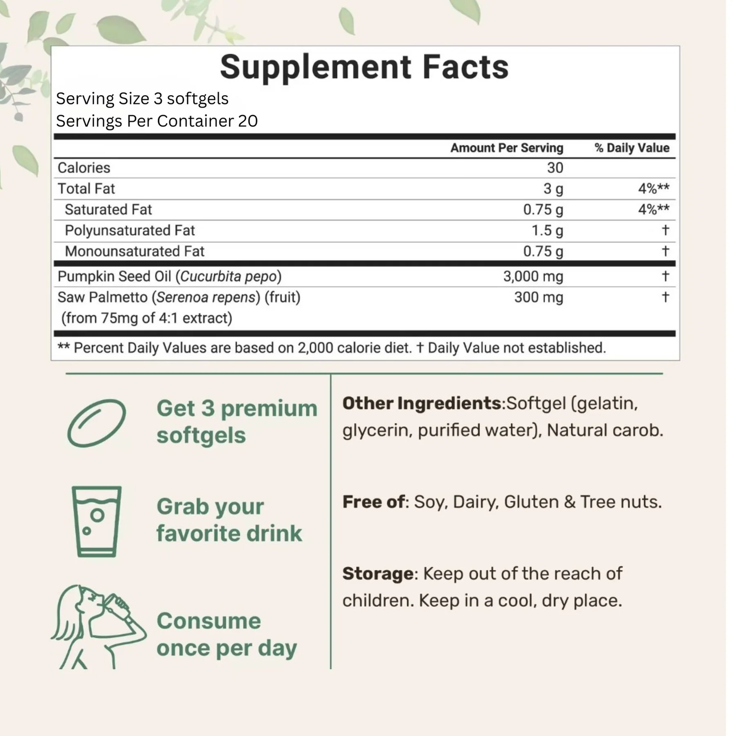 Pumpkin Seed Oil ~ Reduce bathroom trips and restore hormonal balance naturally